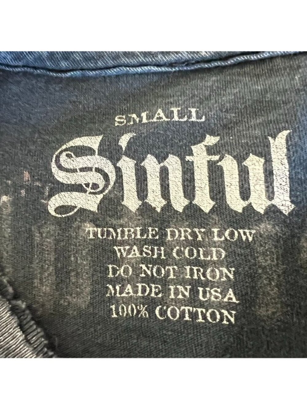 VTG Sinful By Affliction Women S Distressed Burnout Tee Skull Gothic Grunge USA - Picture 3 of 10
